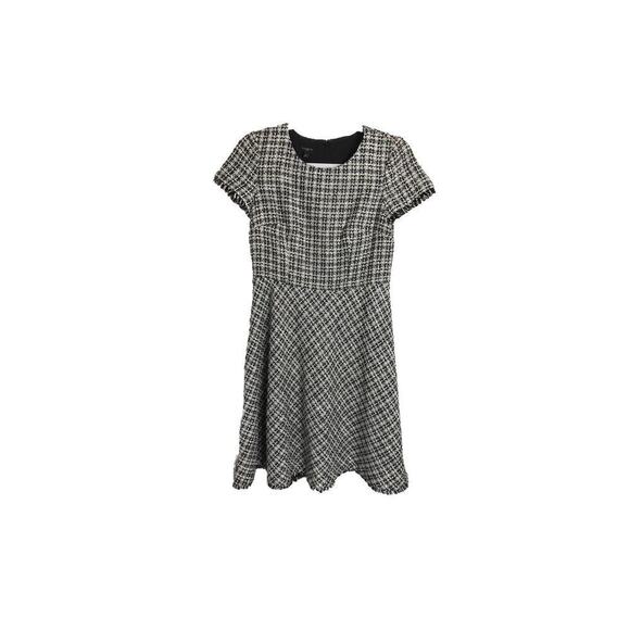 Talbots Tweed Fit Flare Dress Short Sleeve Black Petite 6P New With Tags Office - Picture 1 of 4